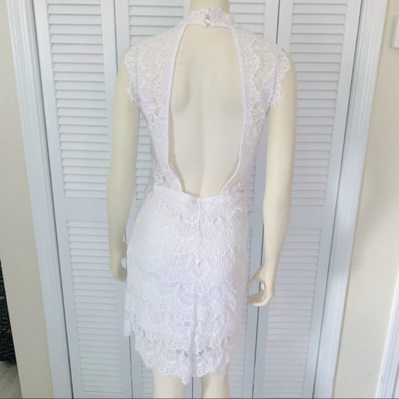 Free People Daydream White Lace Slip Mini Dress Medium - Picture 5 of 9